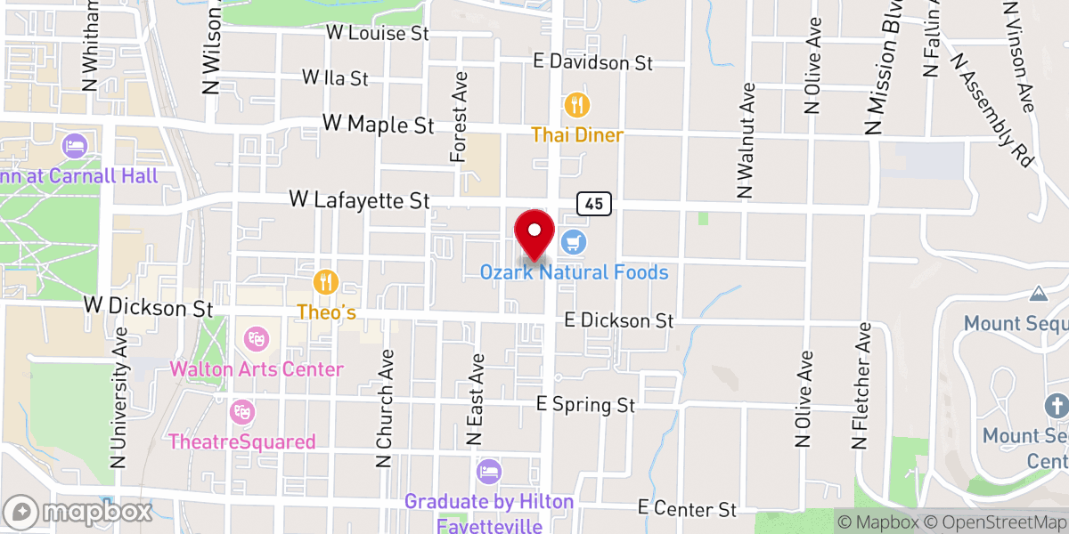 Map showing location of Chapel at First Baptist Church