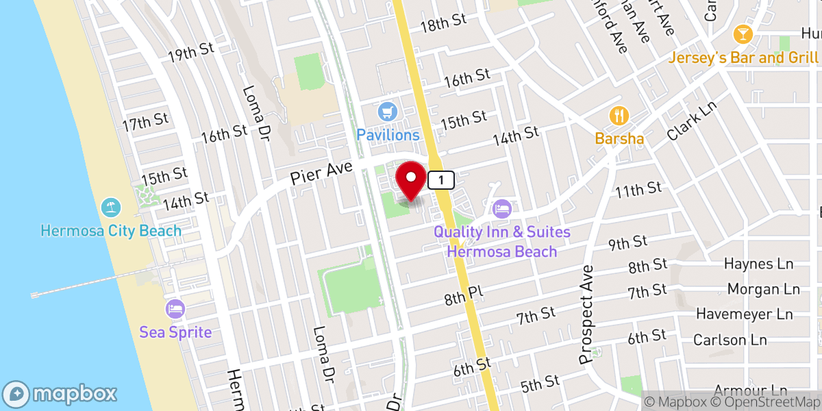 Map showing location of South Bay Alano Club