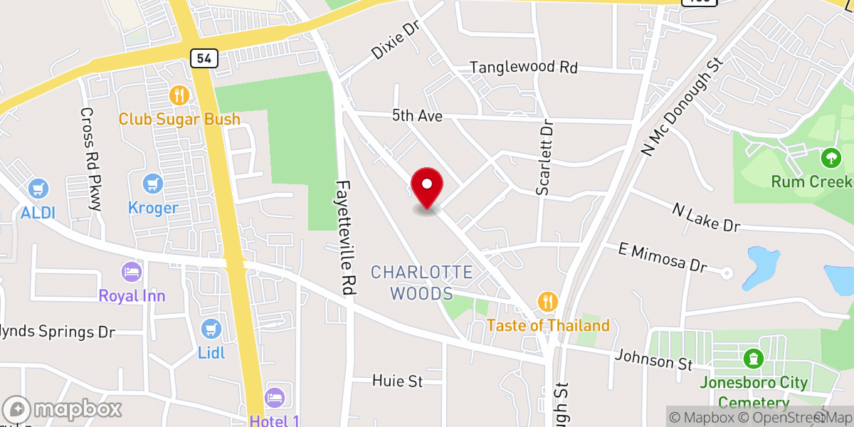 Map showing location of Jonesboro GA Church of God, Inc