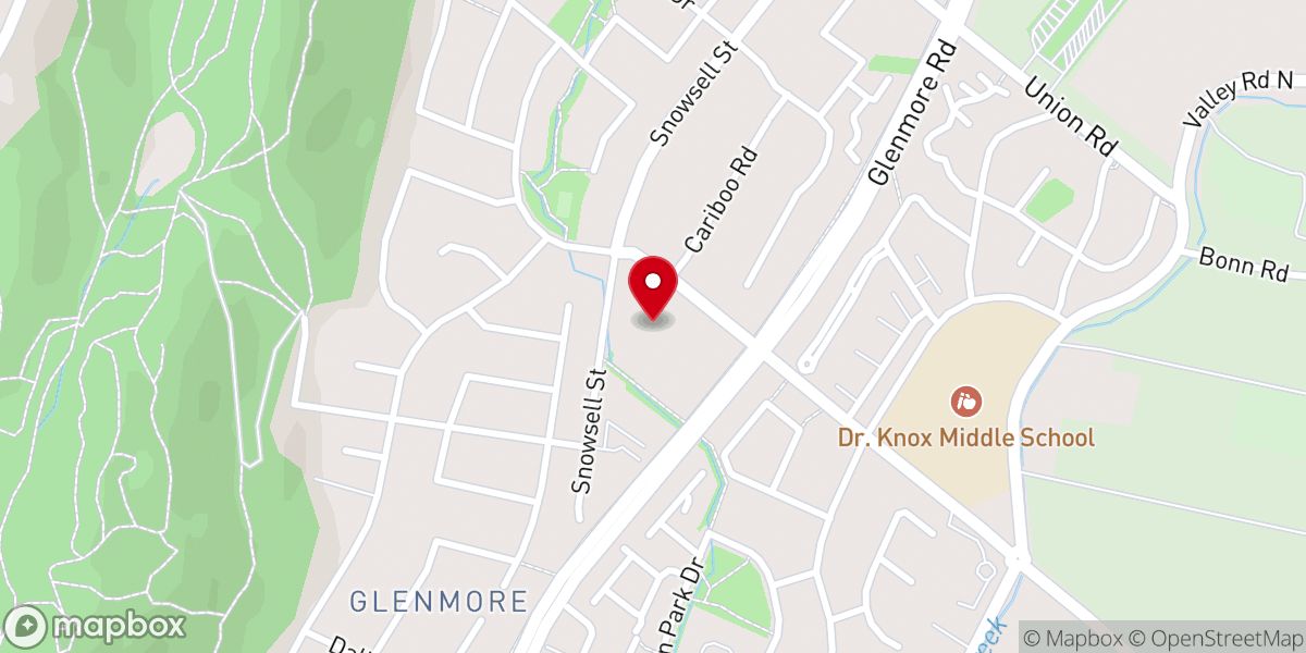 Map showing location of Kelowna Christian Reformed Church