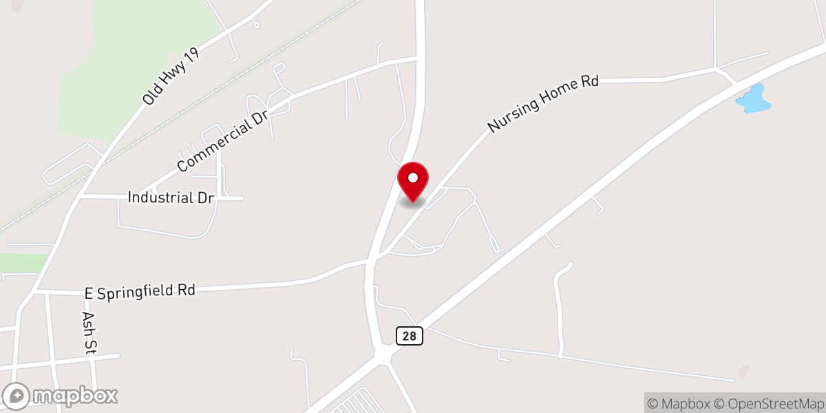 Map showing location of Full Gospel Tabernacle