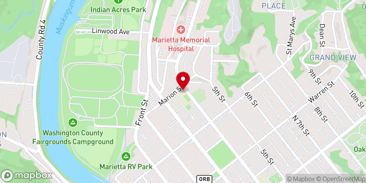 Map showing location of St. Mary Catholic School
