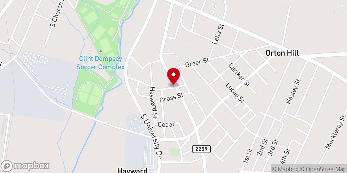 Map showing location of Shawnee Church of Christ