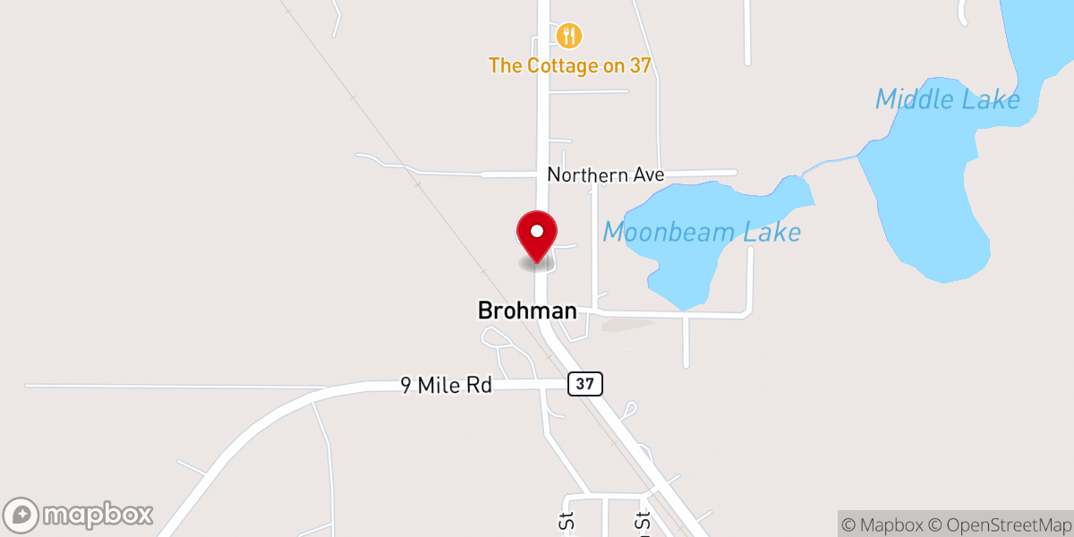 Map showing location of Brohman