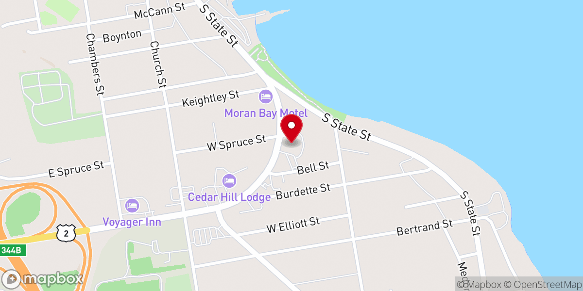 Map showing location of St Ignace United Methodist Church