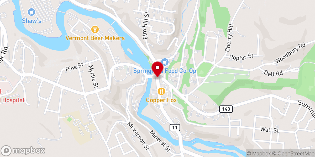 Map showing location of Springfield Downtown Historic District