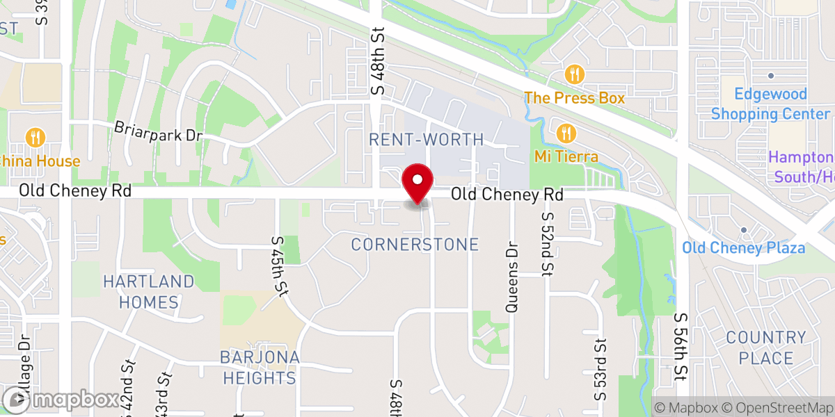 Map showing location of Cornerstone Christian Church