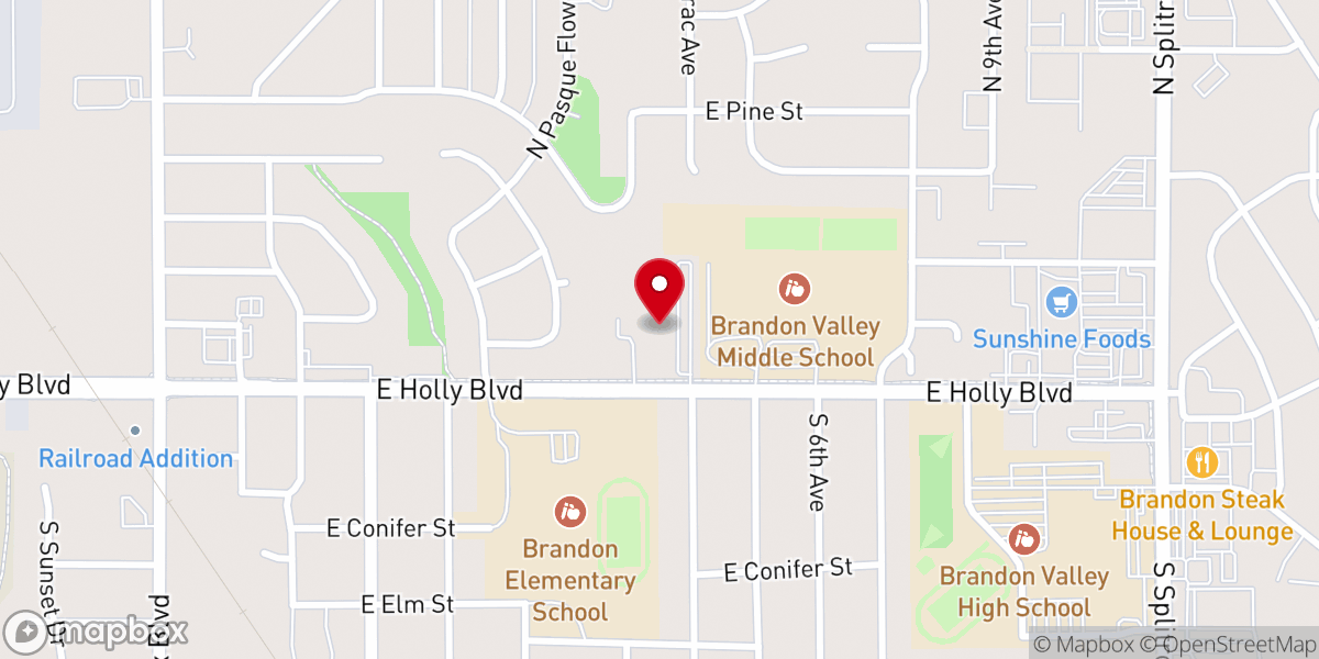 Map showing location of Brandon Lutheran Church