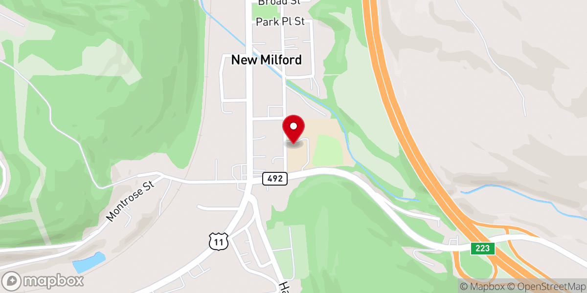 Map showing location of Children's Advocacy Center of Susquehanna County