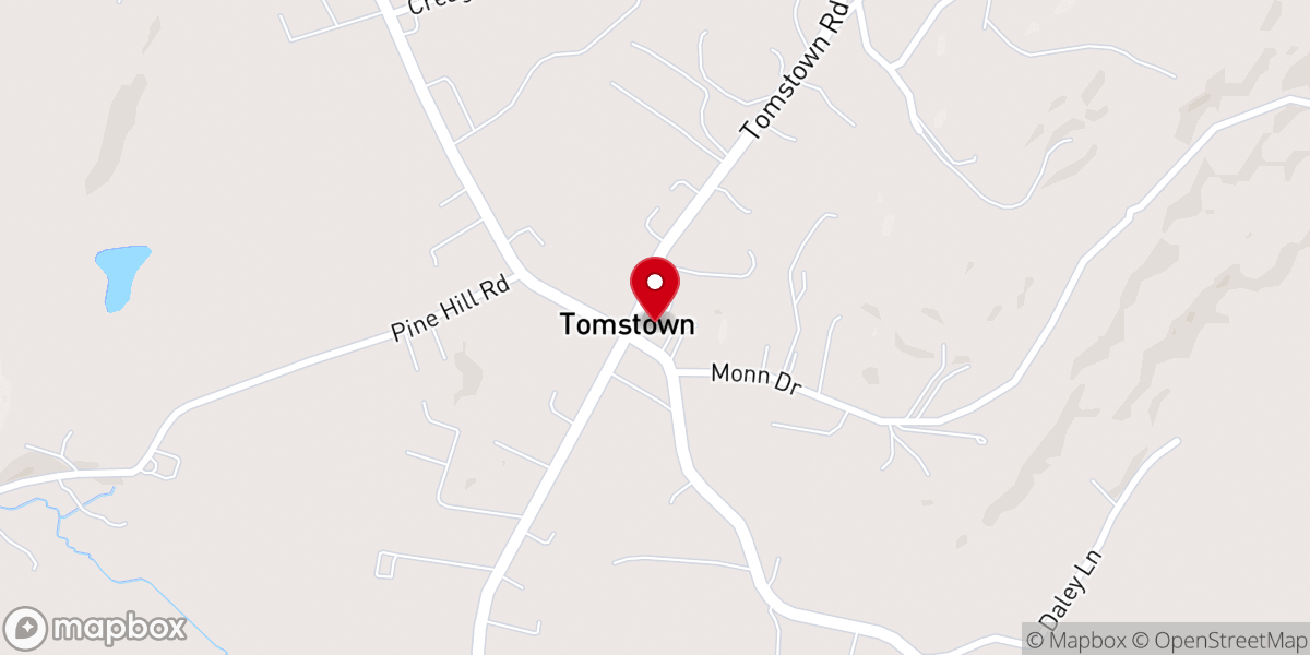 Map showing location of Blue Rock Church