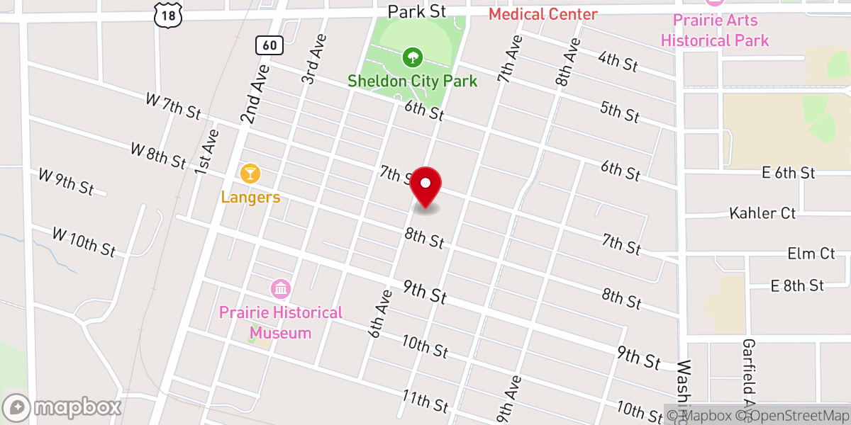 Map showing location of Bethel Reformed Church