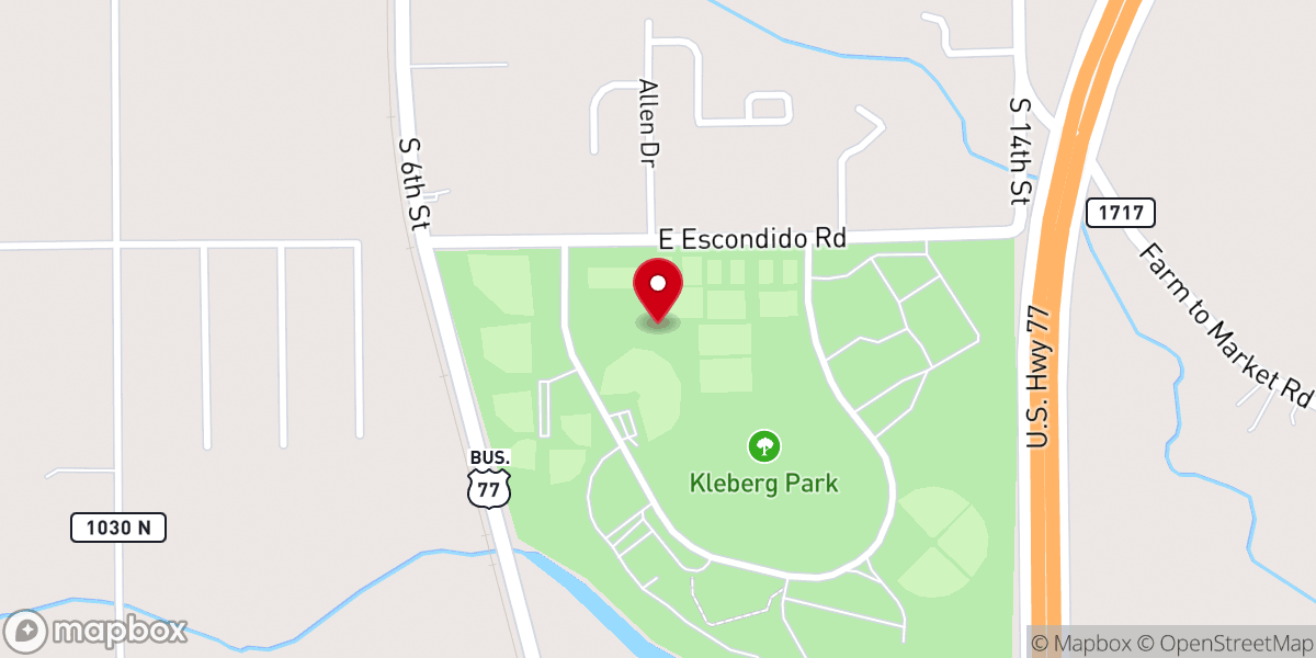 Map showing location of Dick Kleberg Park