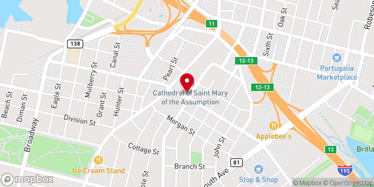 Map showing location of Cathedral of St. Mary of the Assumption