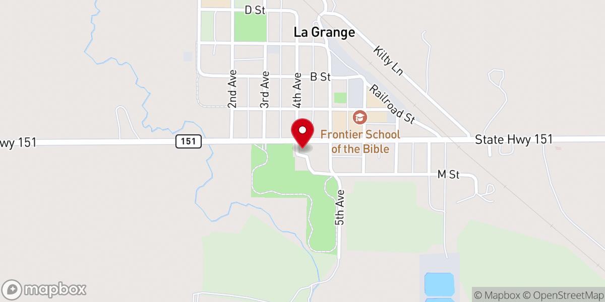 Map showing location of Lagrange Bible Church