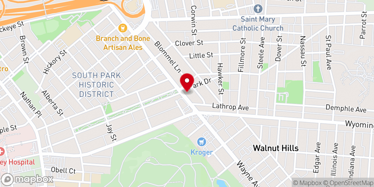Map showing location of The Church on Wayne Ave