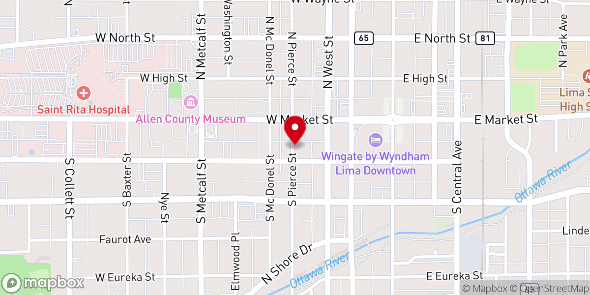 Map showing location of Churches United Pantry