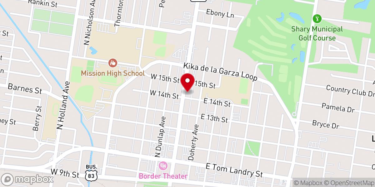 Map showing location of Cristo Rey Lutheran Parish