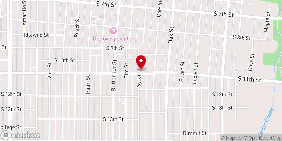 Map showing location of Templo Bautista Church