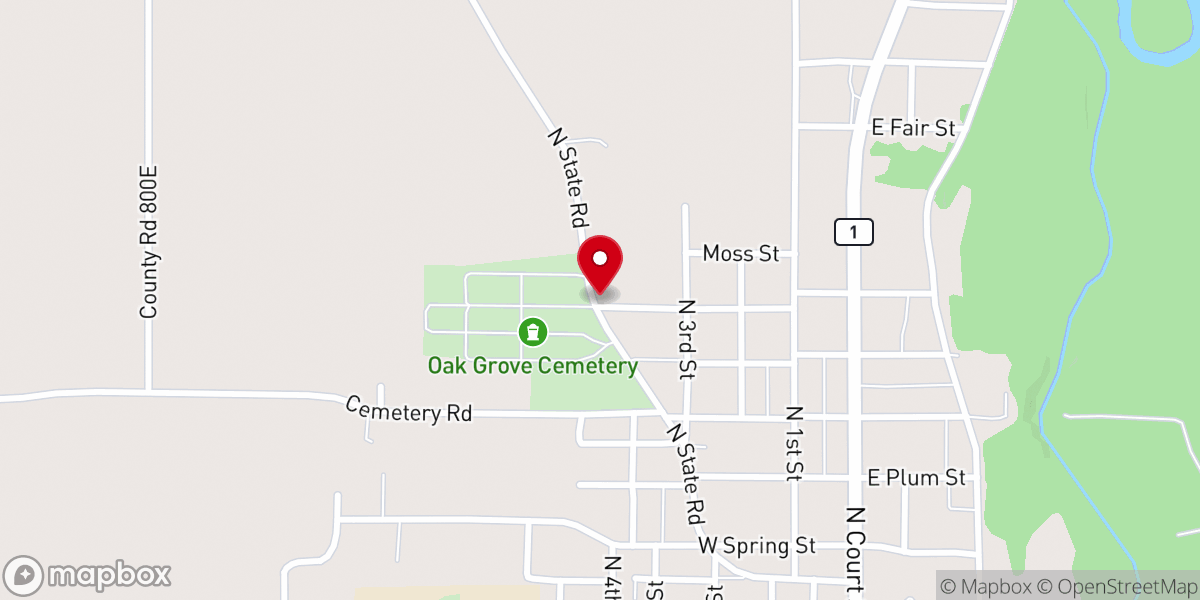 Map showing location of Northside Baptist Church food bank