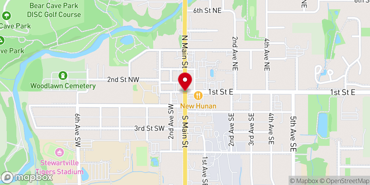 Map showing location of Stewartville