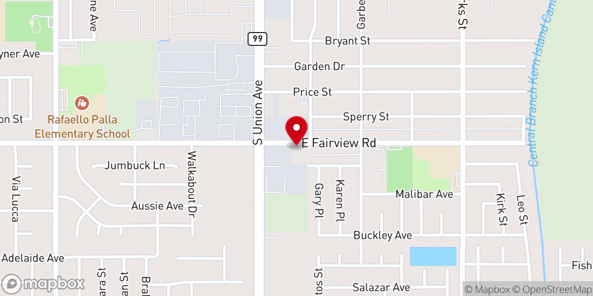 Map showing location of Fairview Baptist Church