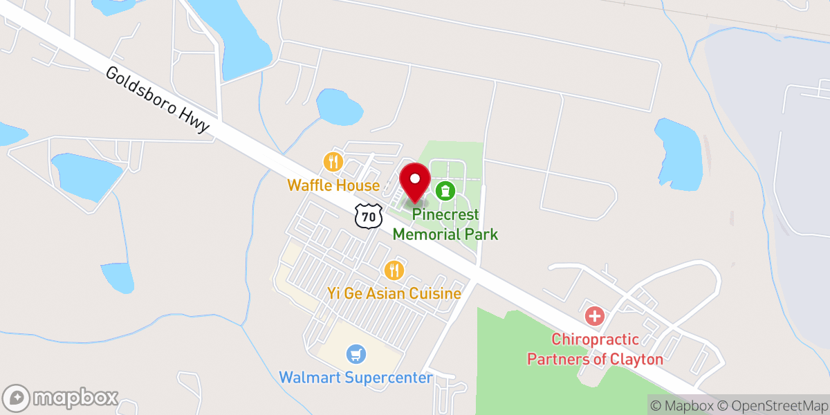Map showing location of Grace Episcopal Church at McLaurin Chapel