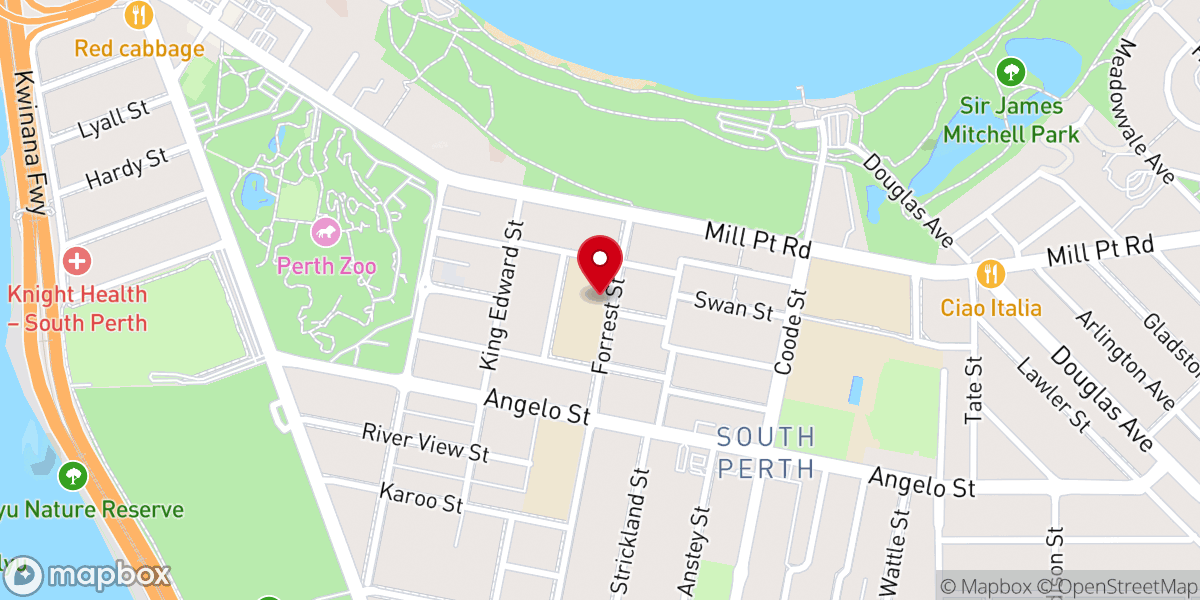 Map showing location of St Columba Catholic Church