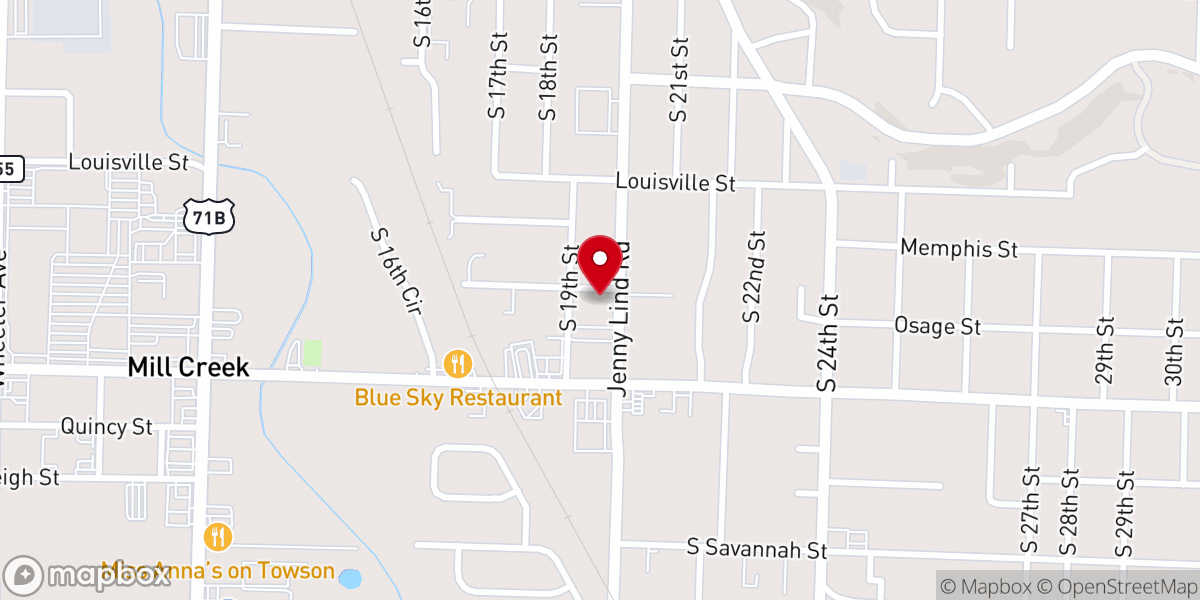 Map showing location of Heritage Baptist Church