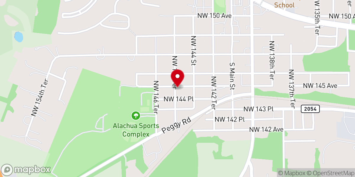 Map showing location of Alachua Church of Christ