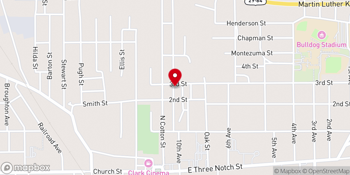 Map showing location of Bethel Ame church