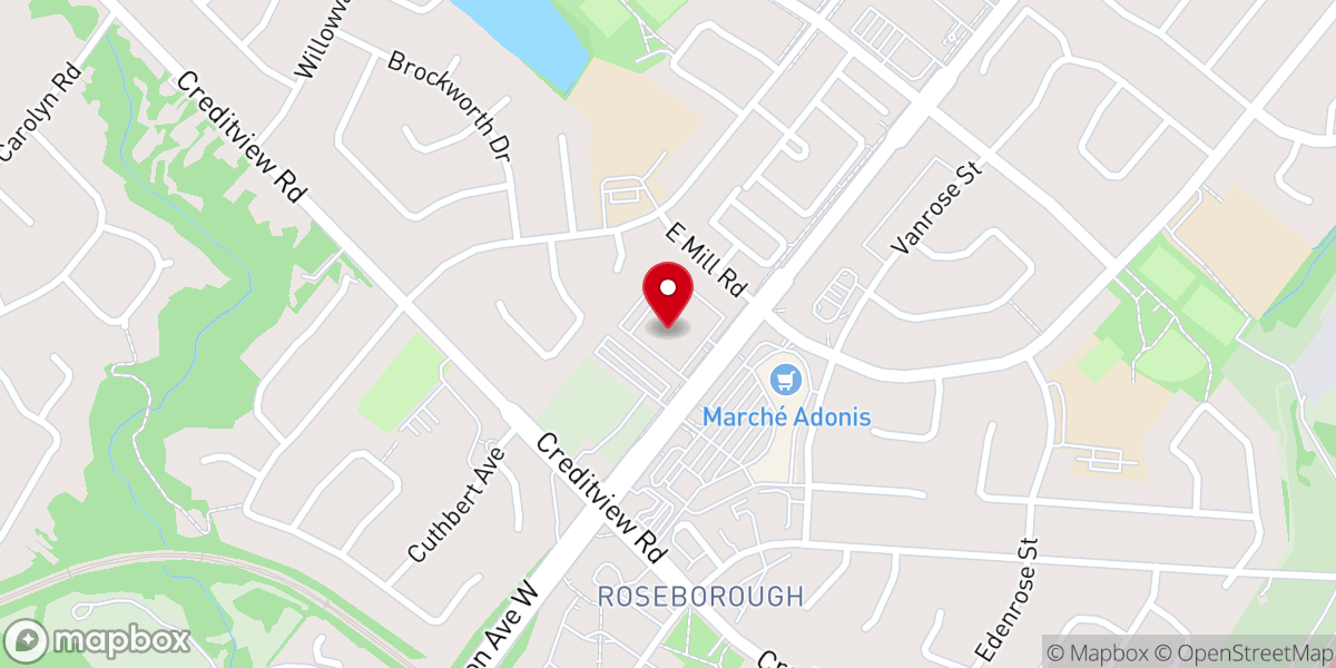 Map showing location of Coptic Orthodox Church of Virgin Mary & St. Athanasius, Mississauga, ON