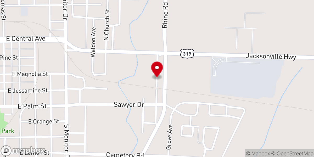 Map showing location of Shiloh Baptist Church