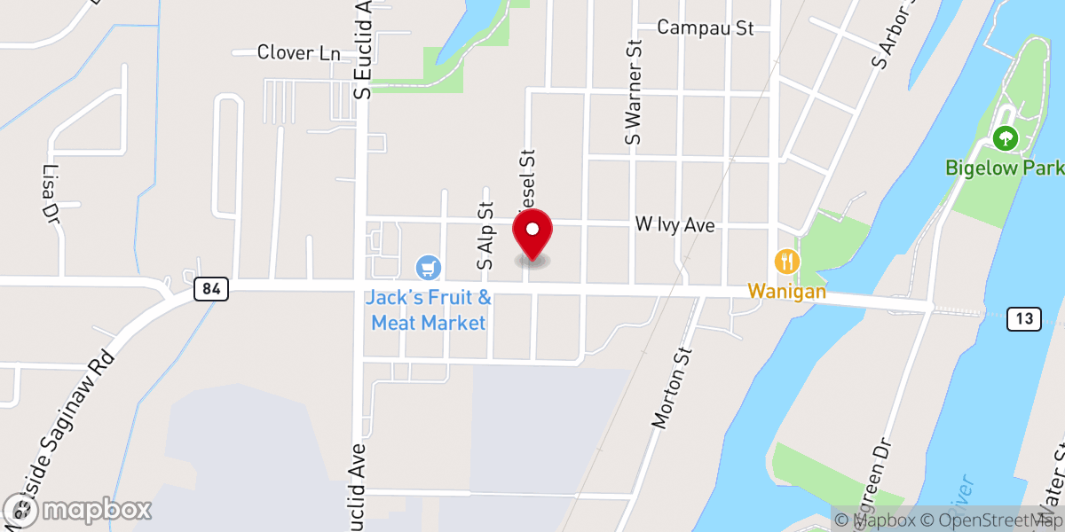 Map showing location of Harvest Baptist Church