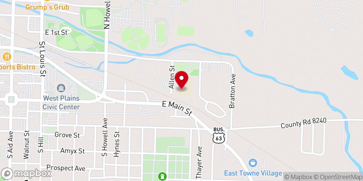 Map showing location of Ozarks Christian Academy