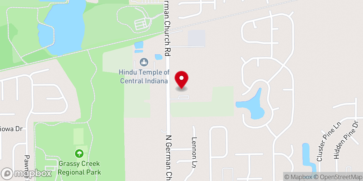 Map showing location of Calvary Baptist Church