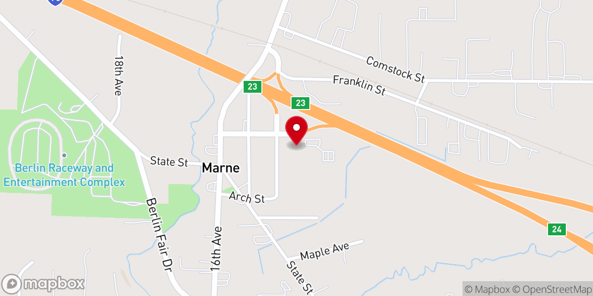 Map showing location of Marne United Methodist Church