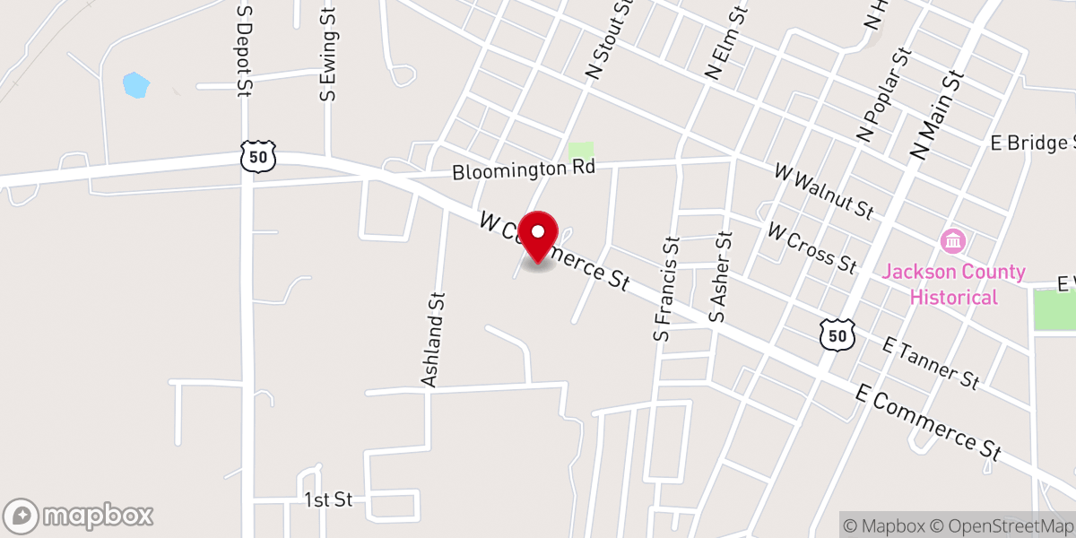 Map showing location of Brownstown Church-Nazarene
