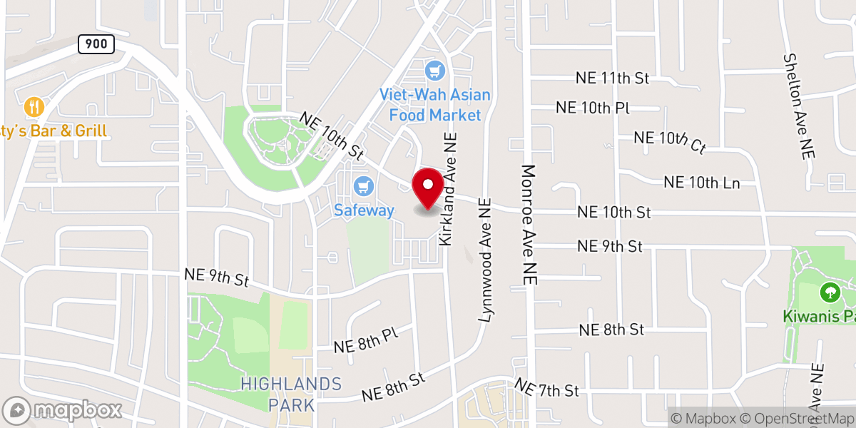 Map showing location of Highlands Community Church