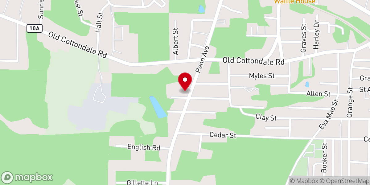 Map showing location of Second West Fellowship Hall