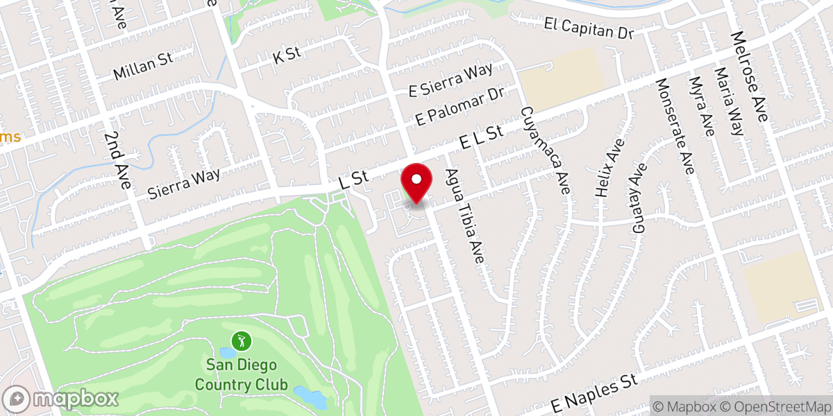 Map showing location of Chula Vista Presbyterian Church