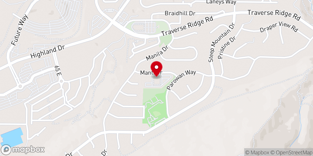 Map showing location of Draper Mountain Point Stake Center