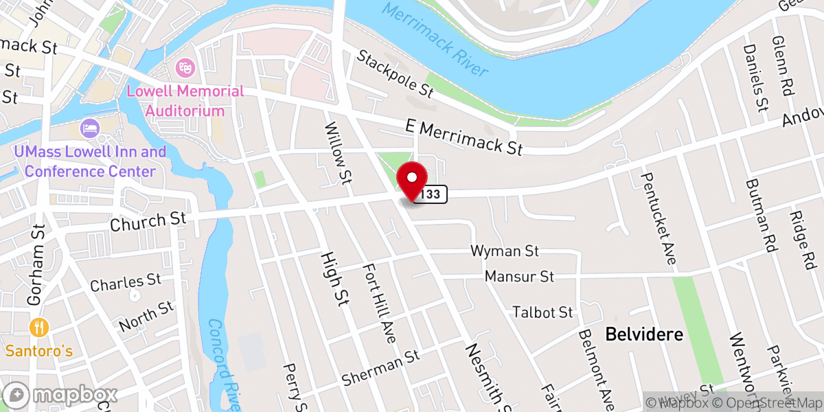 Map showing location of First Church of Christ Scientist