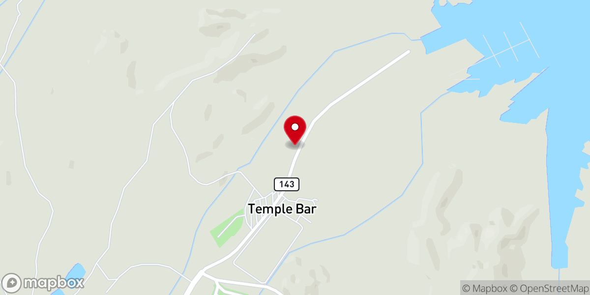 Map showing location of Temple Bar Marina