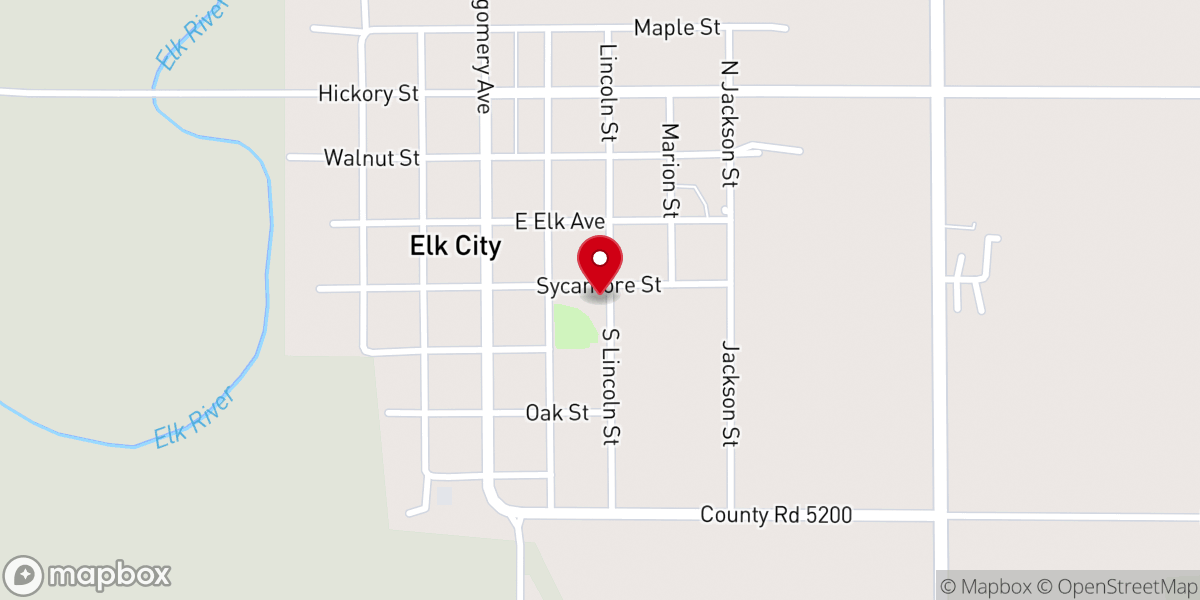 Map showing location of Church of the Nazarene