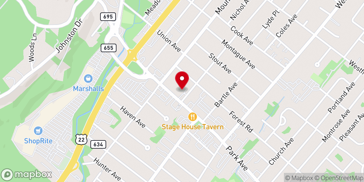Map showing location of Scotch Plains Baptist Church