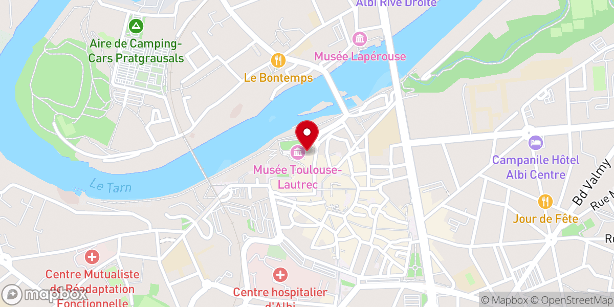 Map showing location of Palais de la Berbie