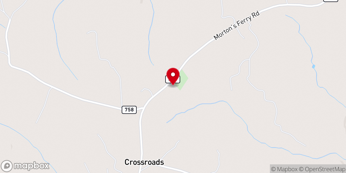 Map showing location of Mt. Pleasant Baptist Church