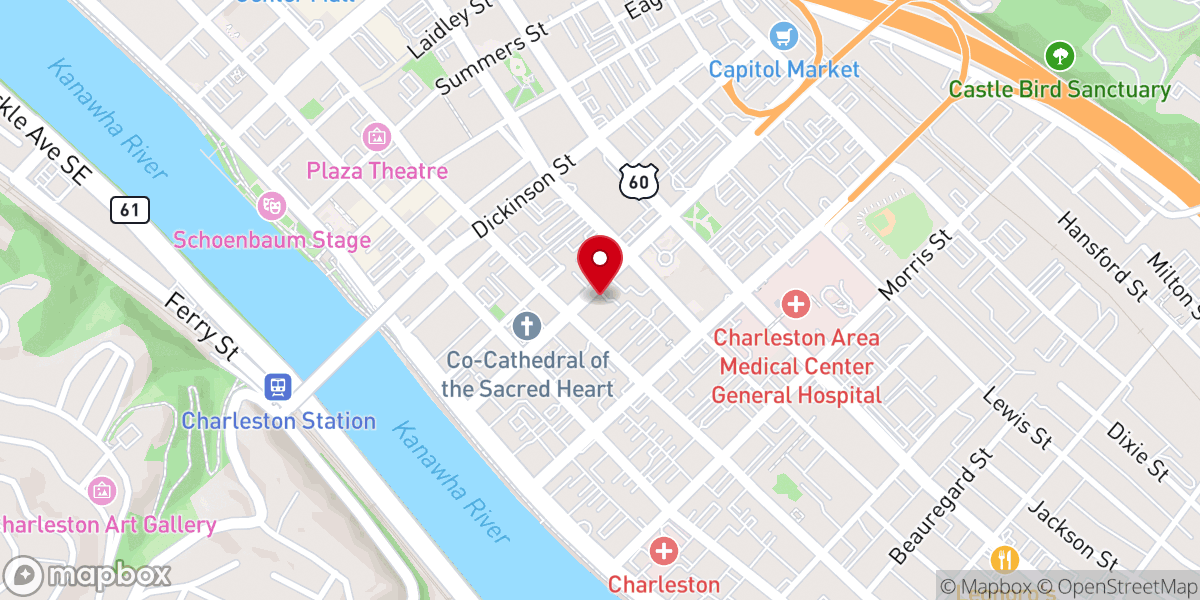 Map showing location of Sacred Heart Pavillion