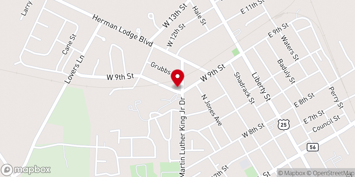Map showing location of Thankful Baptist Church