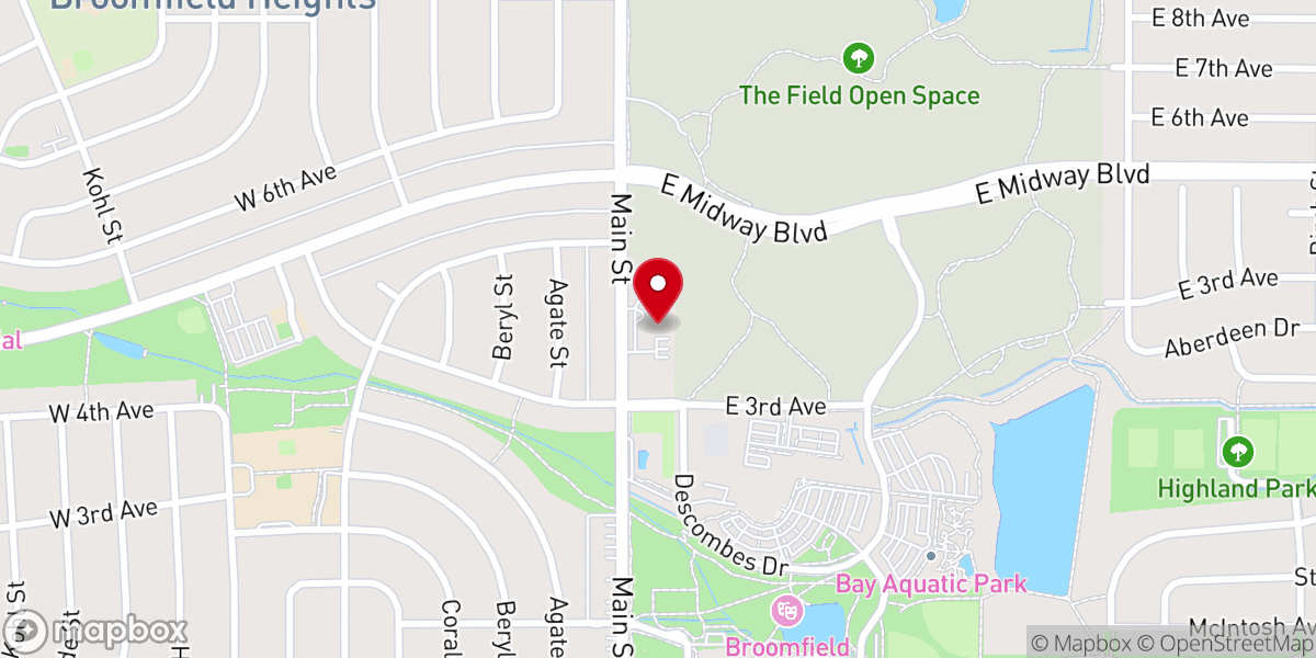 Map showing location of Presbyterian Church of Broomfield